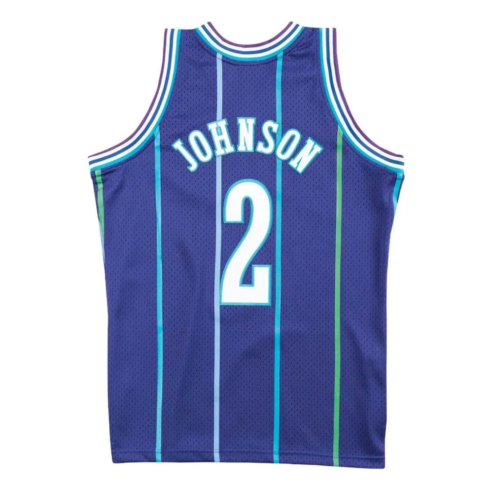 *SMALL* Charlotte Hornets Alternate 1994-95 Swingman Jersey Larry Johnson  NWT - Picture 5 of 6